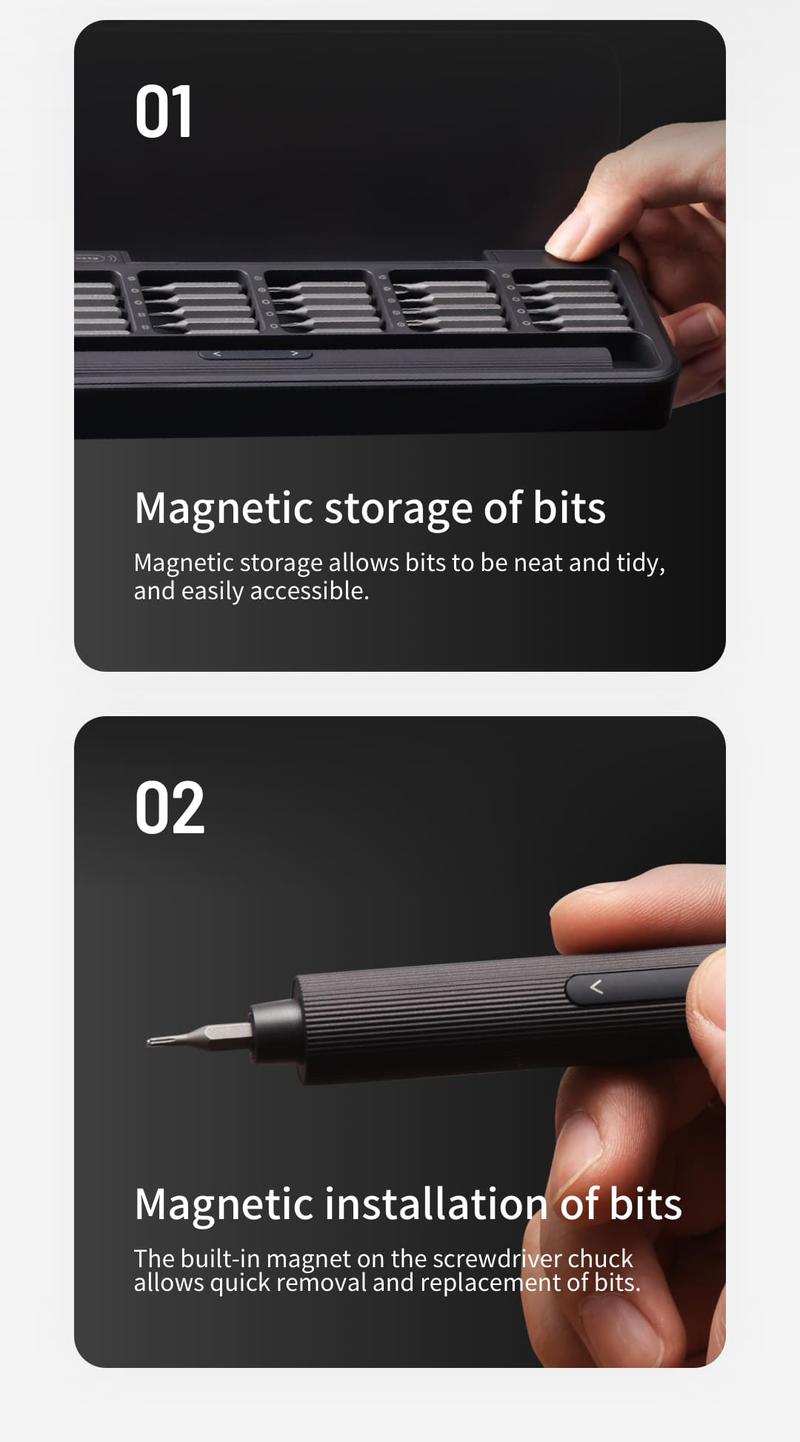 【Deal for you Days】Hoto 25-in-1 Electric Precision Screwdriver with Magnetic Bits & Rechargeable Battery for Phone Camera Laptop Watch Cordless Metal Repair Tool for Father's Day Gifts 【Deal for you Days】Hoto 25-in-1 Electric Precision Screwdriver with Magnetic Bits & Rechargeable Battery for Phone Camera Laptop Watch Cordless Metal Repair Tool for Father's Day Gifts
