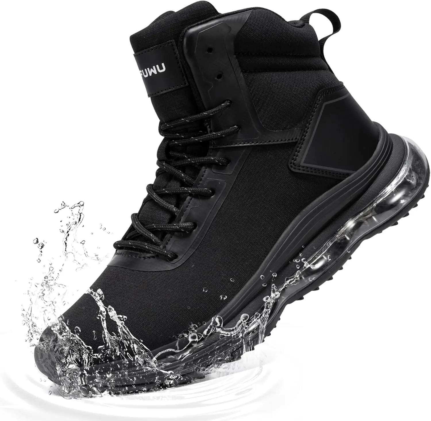 Men's Waterproof Work Tactical Boots 6 Inches Side Zipper Hiking Combat Boots Non Slip Lightweight Military Boots