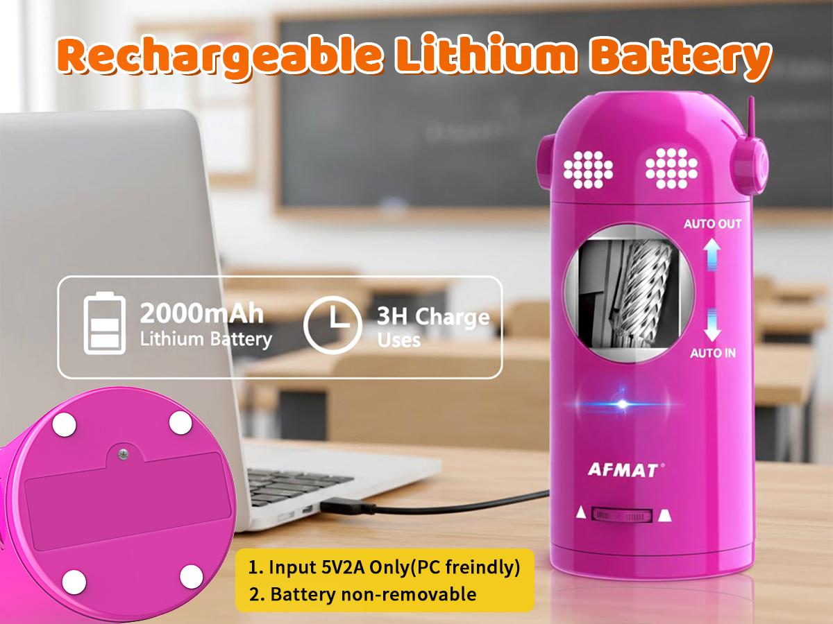 【New Year Sale】AFMAT Fully Automatic  Pencil Sharpener – Hands-free, Rechargeable, 3 Sharpness Settings, Kid-Safe, Large Hole (7-11.5mm), Perfect for Home, School & Office, Teacher Stuff,Teacher Christmas gifts