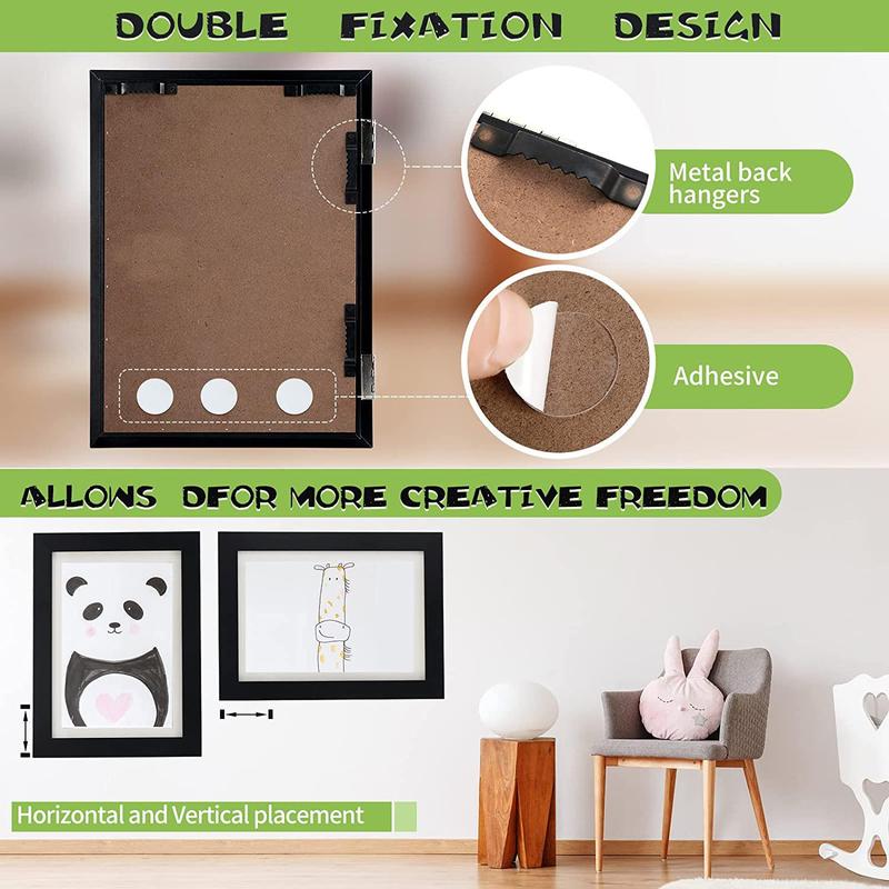 Magnetic Photo Frame, 1 Count Creative Children's Art Display Frame, Front-Opening Changeable Picture Wooden Framed, Kids Artwork Display Photo Frame, Home Decor Accessory