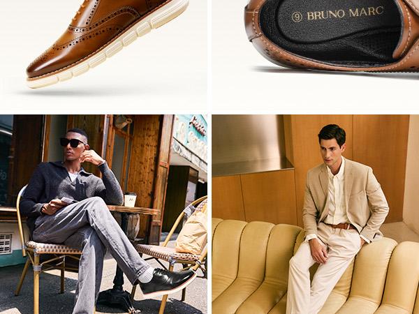 Bruno Marc [CrossFlex Neat Polish+] Men's Dress Sneakers Casual Oxford Formal Shoes with Genuine PU Leather Round Toe All Seasons Comfortable Lightweight Design