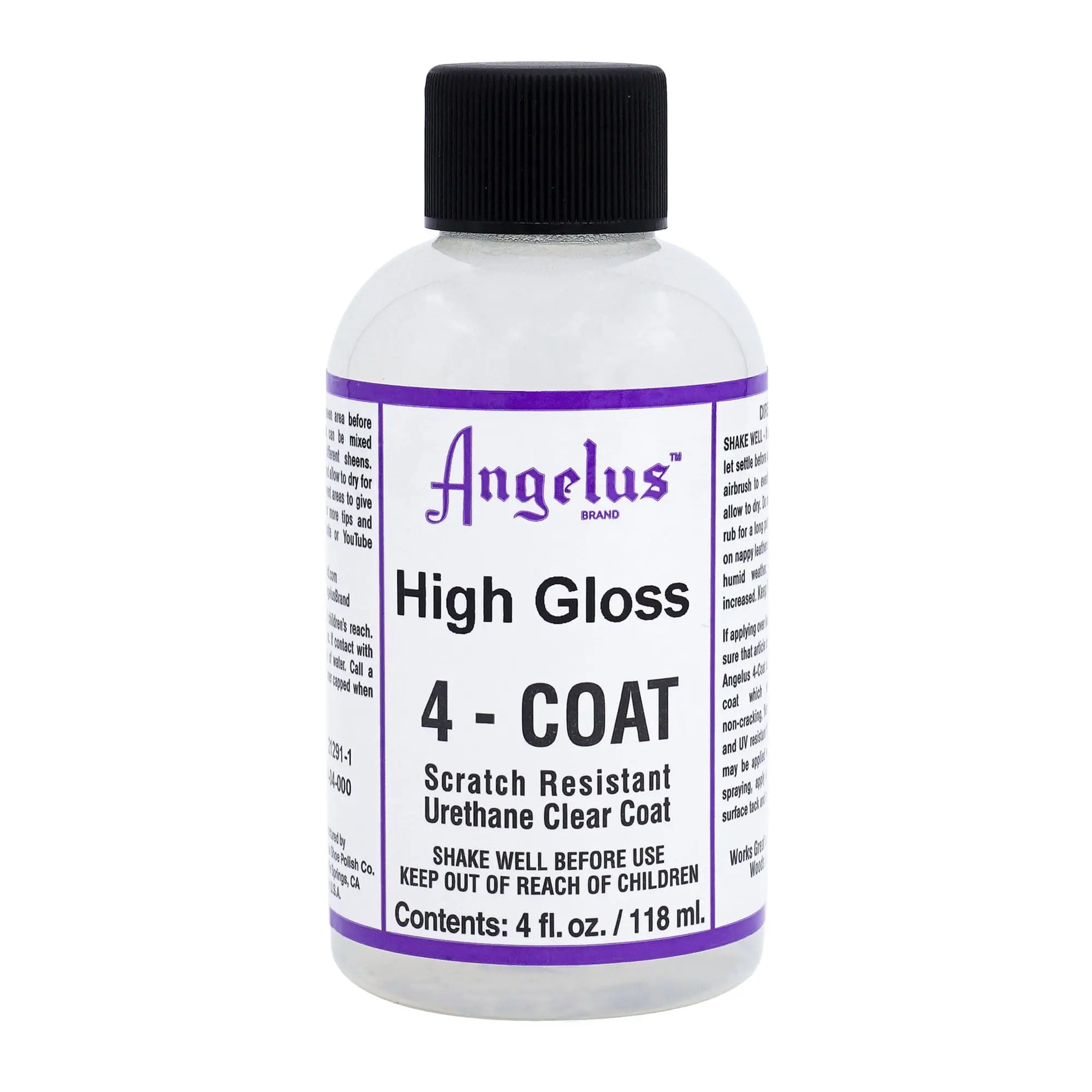 Angelus High Gloss 4-Coat, Scratch Resistant Urethane Clear Coat, Clear Coat, High Gloss Top Coat