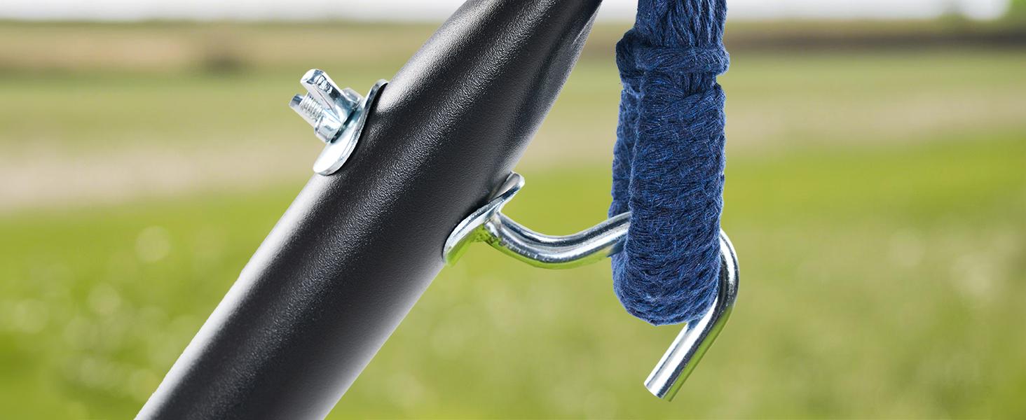 Double Hammock with Space Saving Stand, Heavy Duty Steel Frame, Portable for Outside & Indoor Use, 450lbs Capacity, Easy Assembly, Carrying Bag Included Double Hammock with Space Saving Stand, Heavy Duty Steel Frame, Portable for Outside & Indoor Use, 450lbs Capacity, Easy Assembly, Carrying Bag Included