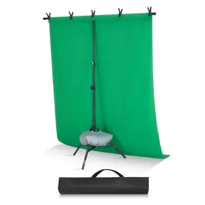 VEVOR Backdrop Stand,  , 5 x 6.5 ft Adjustable Photo Backdrop Stand Kit, Portable Background Backdrop Stand with 3 Crossbars, Heavy Duty Projector Screen Stand, for Wedding, Photo Video Studio & Party