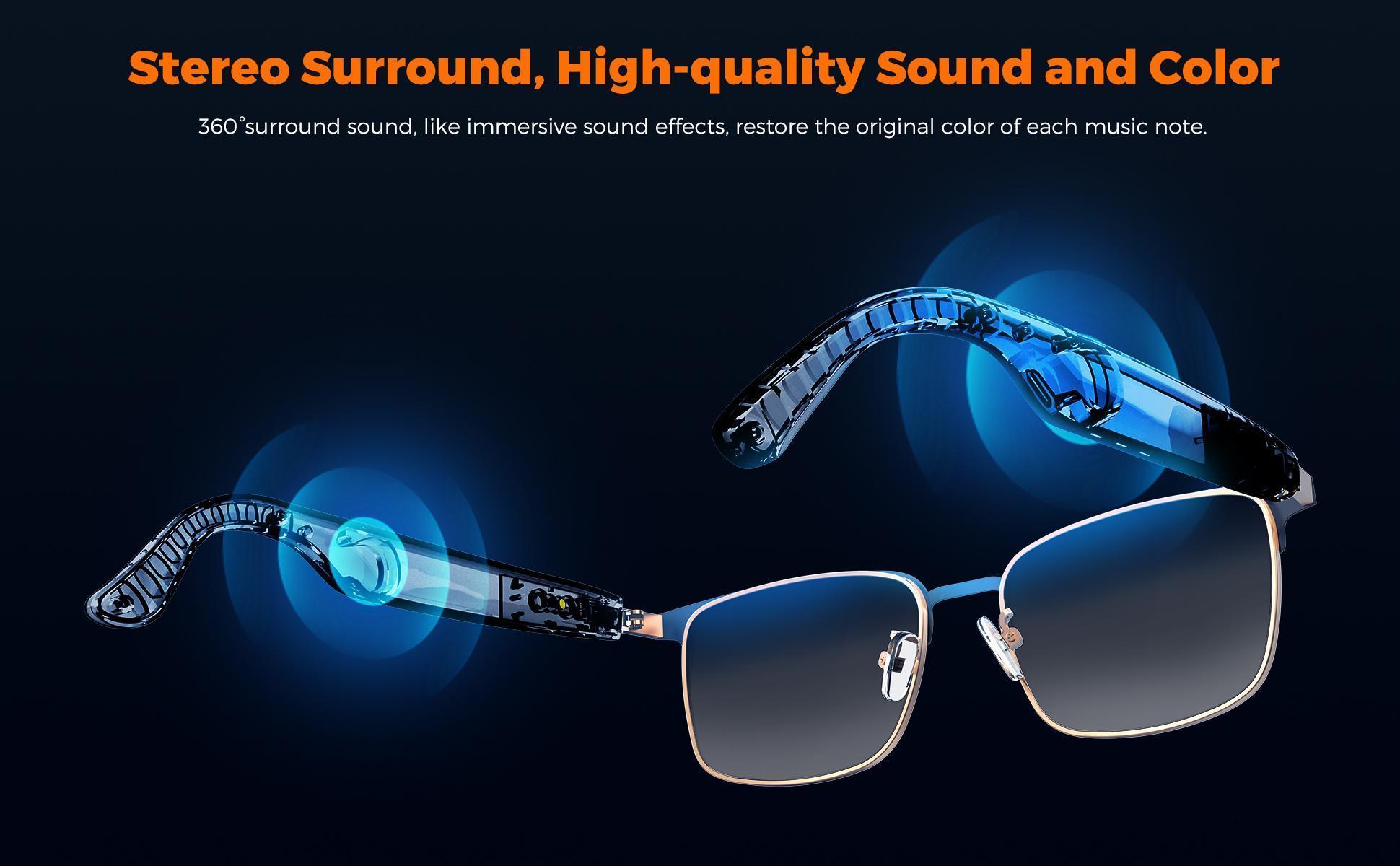 【W5】MIRO Smart Audio Glasses – 10-Hour Battery, Blue Light Filter & Stereo Audio, Ideal for Meetings, Work, Travel & Daily Use, Comfortable & Stylish, Thoughtful Tech Gift for Professionals & Music Lovers During Holidays