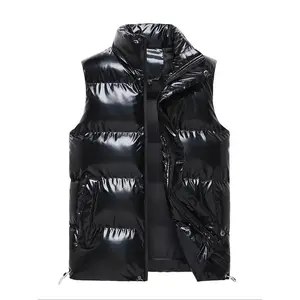 Men'sSolidColorThermalLinedPufferVestCoat,RegularFitCasualFashionablePaddedGiletOuterwearforFall&Winter,Men'sClothesforDailyWear,VintageClothing Menswear Tops