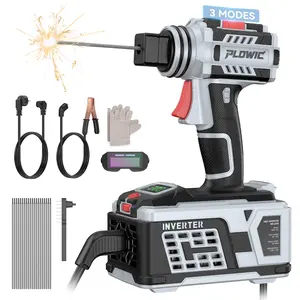 PLOWIC Portable Handheld Welding Machine, 110V IGBT Inverter Arc Welder, Variable Current Adjustment,Hot Start & Anti-Stick,Perfect Gift for DIY Beginners (Grey)