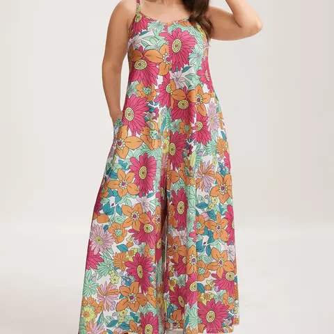 BloomChic Vivid Groove Stretchy Adjustable Jumpsuit 【M-6XL】