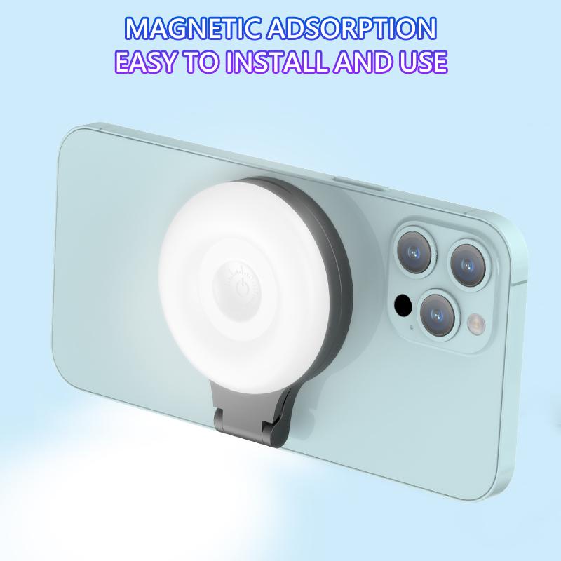 Magnetic Beauty Selfie Light for Phones, Portable Rechargeable LED Ring Light, 180° Flippable Phone Fill Light for Selfies, Makeup, Live Streaming, Video Calls Magnetic Beauty Selfie Light for Phones, Portable Rechargeable LED Ring Light, 180° Flippable Phone Fill Light for Selfies, Makeup, Live Streaming, Video Calls