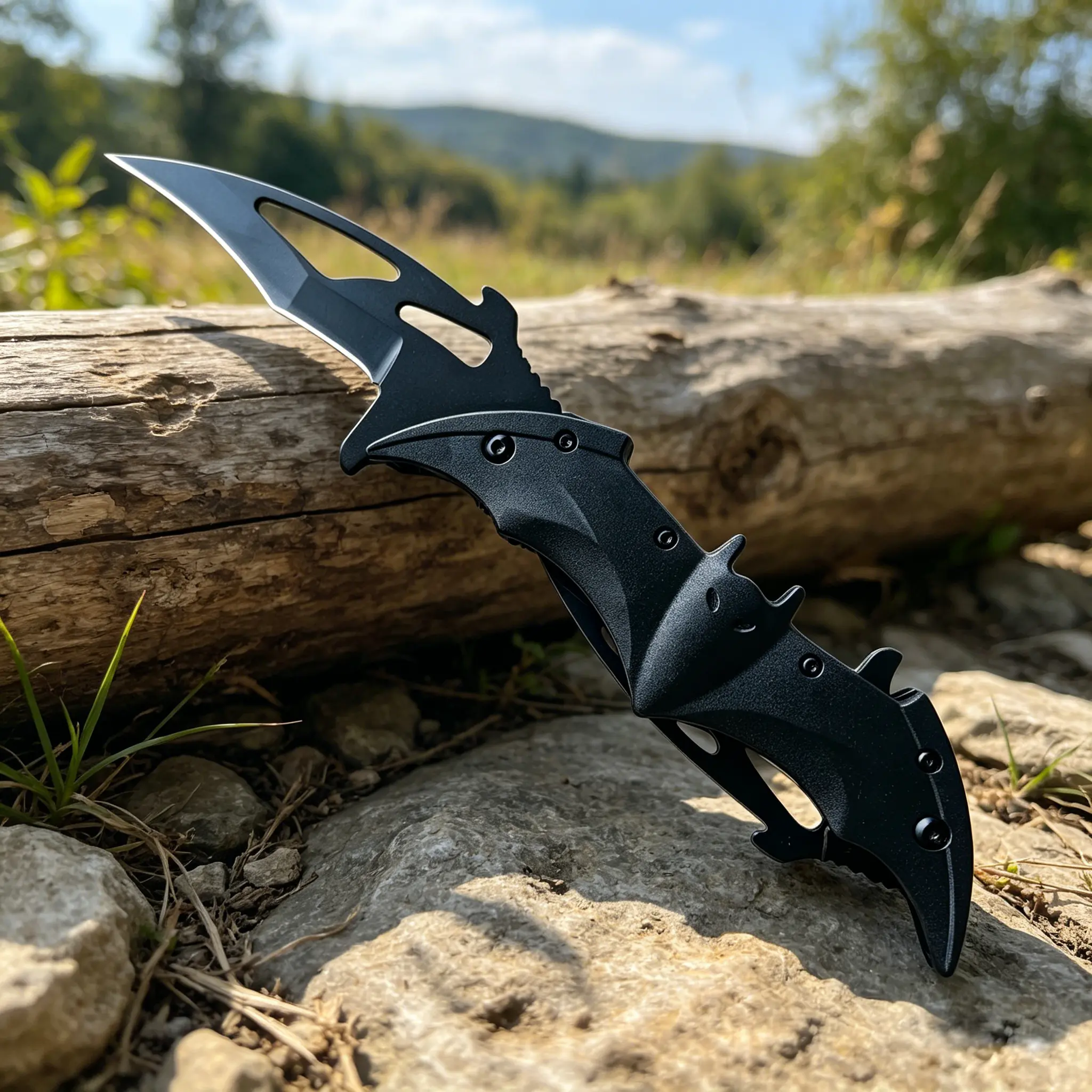 Minimalist Twin Blade Folding Knife For Camping,Fishing,Fruits and Vegetables,EDC Multi-functional Camping Knife, All-Purpose Daily Carry Tool,Ideal outdoor Gift,Black
