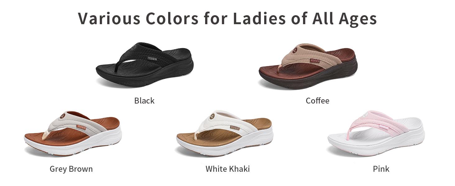 Women's Orthotic Platform Flip Flop with Arch Support Ladies Comfortable Recovery Walking Thong Sandals Slip On Indoor Outdoor for Summer Beach