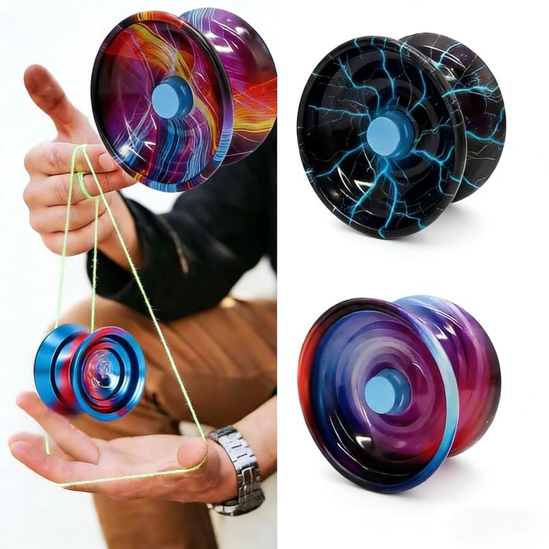 Stress-relieving toys, yo-yos, freestyle yo-yo ropes, suitable for all ages, featuring jumping techniques, and various styles of yo-yos.