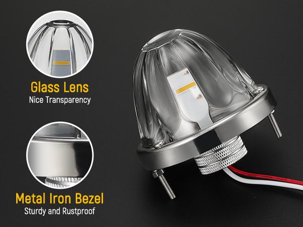 Partsam Glass LED Watermelon Lights Clear Lens LED Side Marker Lights Partsam Glass LED Watermelon Lights Clear Lens LED Side Marker Lights