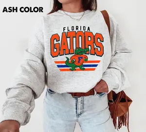 [Sale Up To 30%] + [Free Ship] Vintage 90s Florida Football Sweatshirt, Retro 90s Campus Crewneck Unisex Pullover Gator Fan Gift