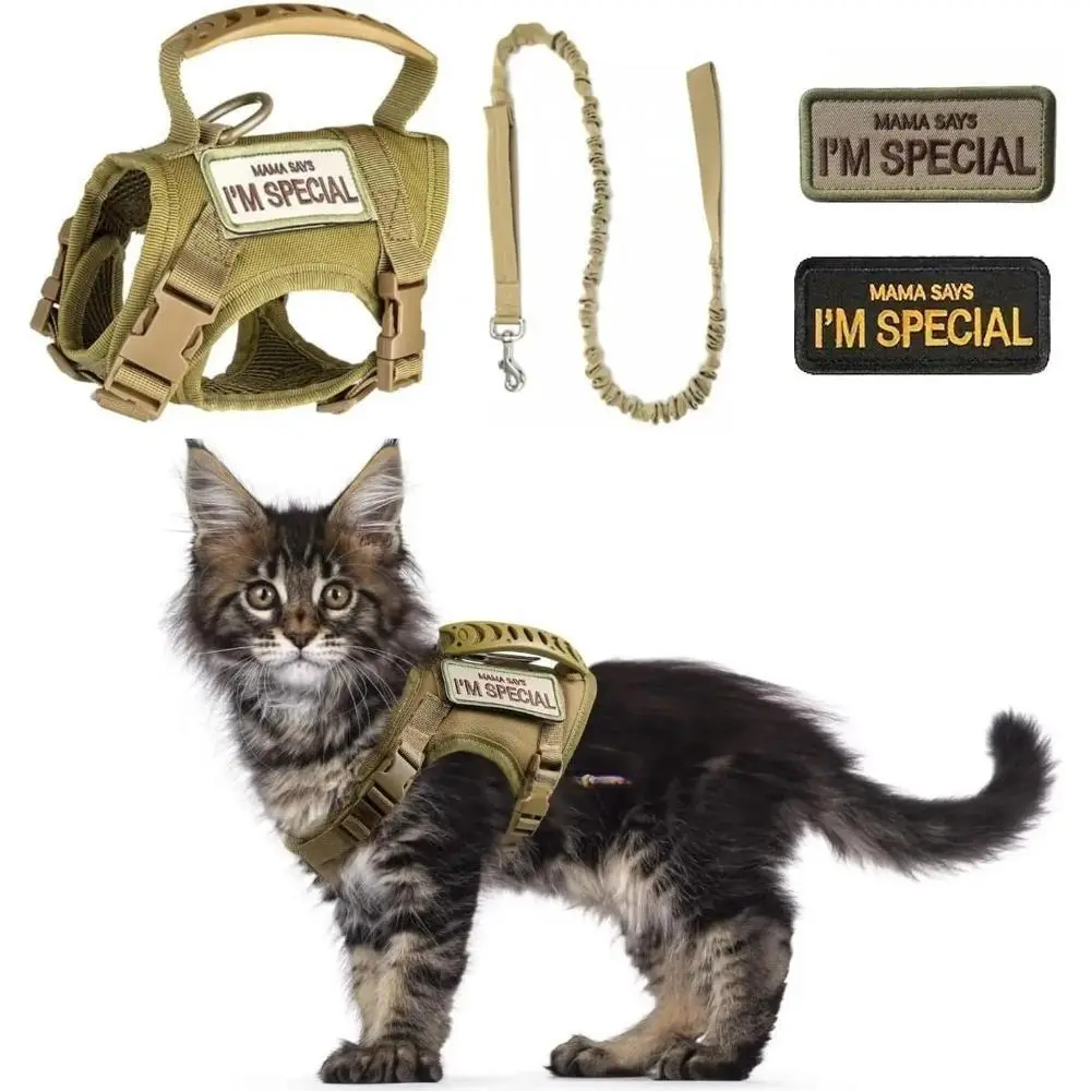 Adjustable Anti-Escape Pet Vest Harness Set with Leash Included, Waterproof Breathable Summer Tactical Design, Anti-Slip Chest, Hands-Free Arm Leash Protective Gear for Outdoor Travel & Outdoor Wear