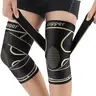 1 Pair Power Lifter Knee Brace - Copper Infused Compression Support with Adjustable Straps for Weightlifting & Heavy Training