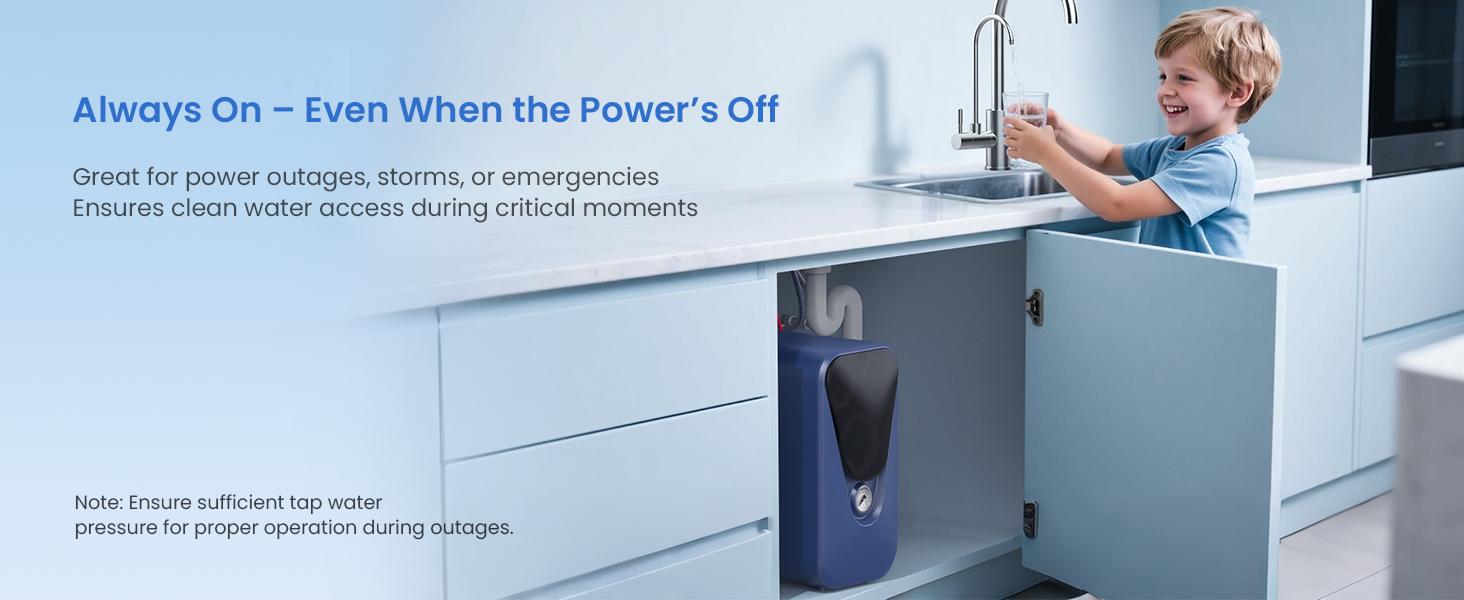 Under-Sink RO System 800 GPD with Faucet, Glacier fresh Reverse Osmosis Water Filter, Non-Electric, No Noise/No Drilling, 3:1 Pure-to-Drain, 5-Stage Tankless, Reduces PFAS/PFOS Waterfall