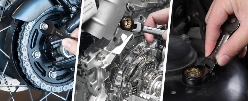 #JumpstartSale WORKPRO 8-Pack Flex Head Stubby Ratcheting Combination Wrench Set, 72-Teeth, CRV, Nickel Plating with Rolling Pouch