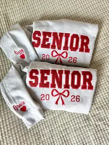 Senior highschool Embroidered Sweatshirt class of 2026 varsity