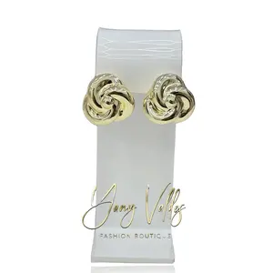 Chunky earrings for women, beautiful style, gold plated