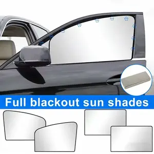4pcs Universal Car Window Sun Shade Set,10 Strong Magnets,Full Blackout,Foldable Design,UV Blocking,Privacy Protection,Anti-Mosquito,for Car Side Windows,Safe Driving and Travel