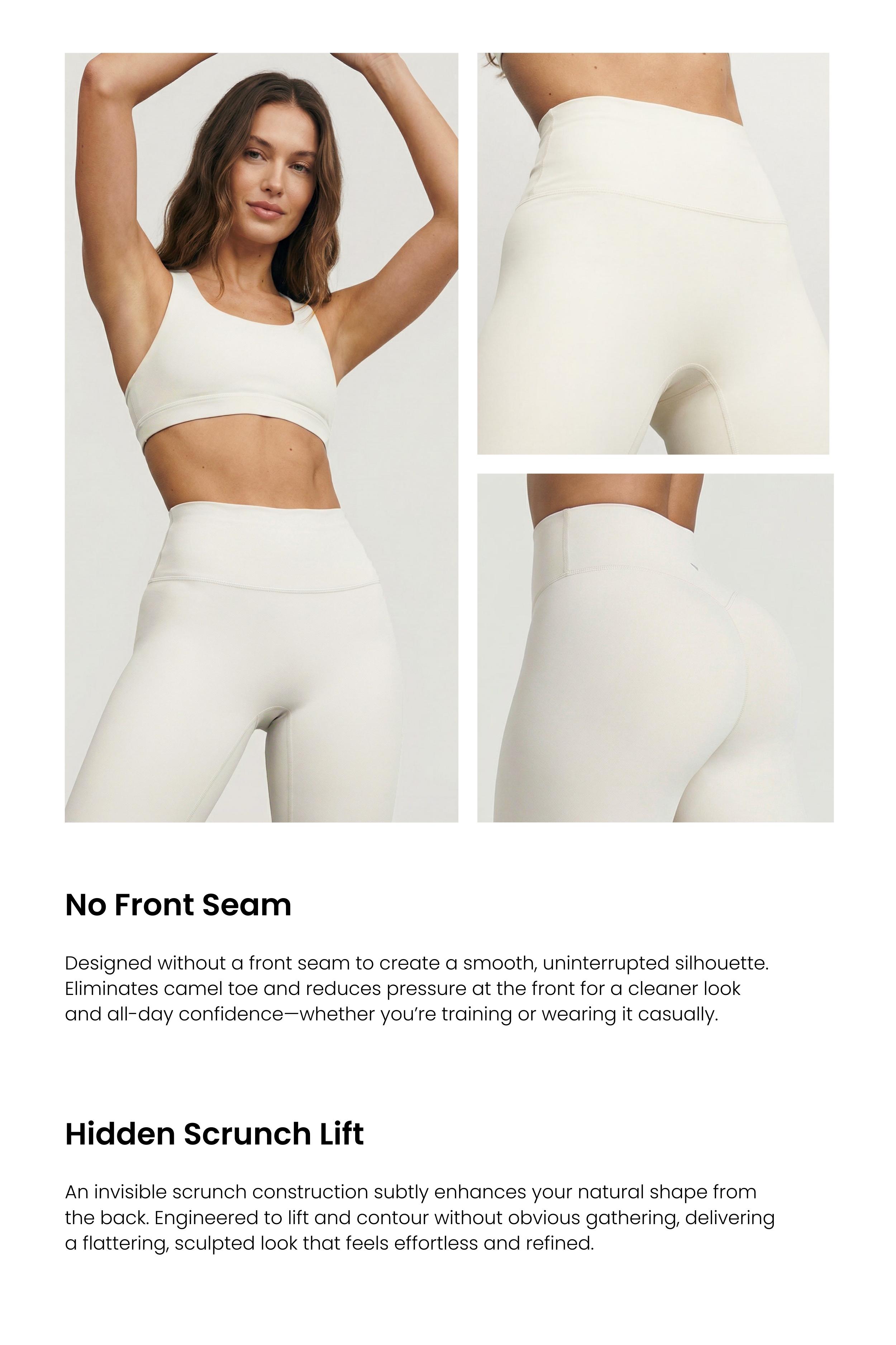 Colorfulkoala Sculptiva Hidden Scrunch Leggings for Women, No Front Seam Butt-Lifting Yoga Pants with Tummy Control