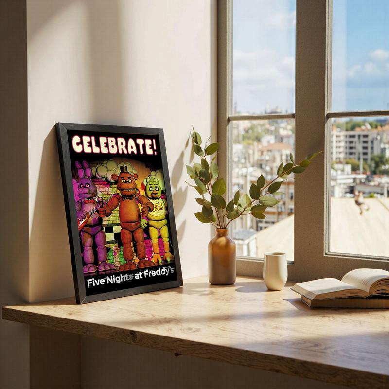 Five Nights At Freddy's Celebrate Wall Poster - Home Decor Art - Gift Idea