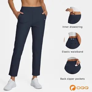 OQQ Women's Relaxed Fit Sport Pants Soft with Pockets Elastic Waist Outdoors Casual Lounge Yoga Workout Activities Bottom