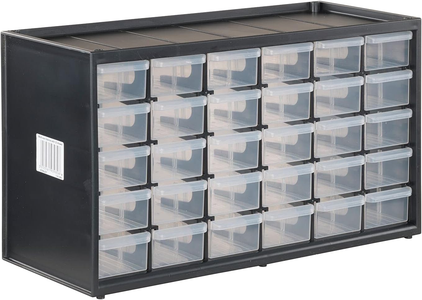 Storage Organizer, 30 Small Drawer Modular Storage System, Easily Stackable (CMST40730), Plastic, Black, White