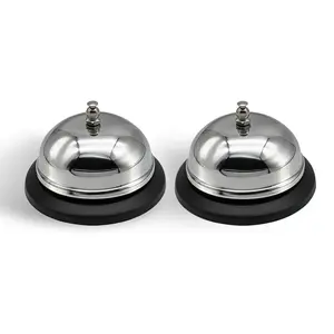 2-Pack Service Call Bell, 3.3-Inch Stainless Steel Bell – Clear Sound, Durable and Easy to Clean, Suitable for Restaurants, Hotels, Schools, and Stores