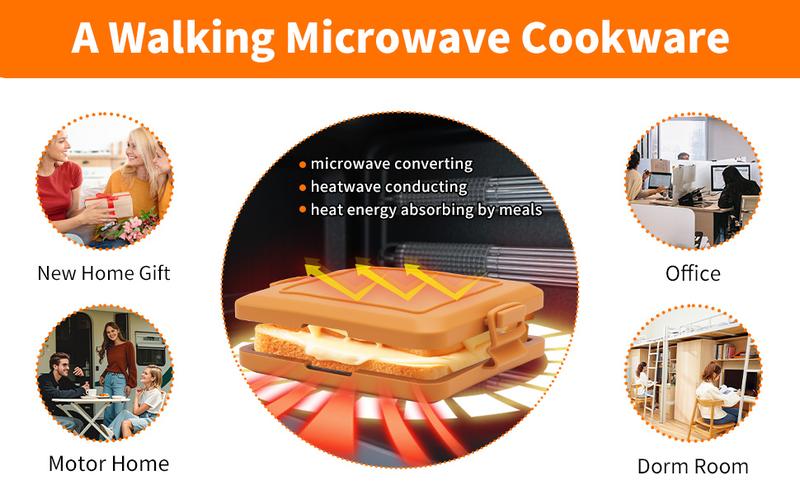 Microwave Cheese Melter and Breakfast Maker - Quickly Cooks Waffles, Panini, and Sandwich Presses, Microwave Cookware, Dishwasher Safe, Easy to Clean--pt