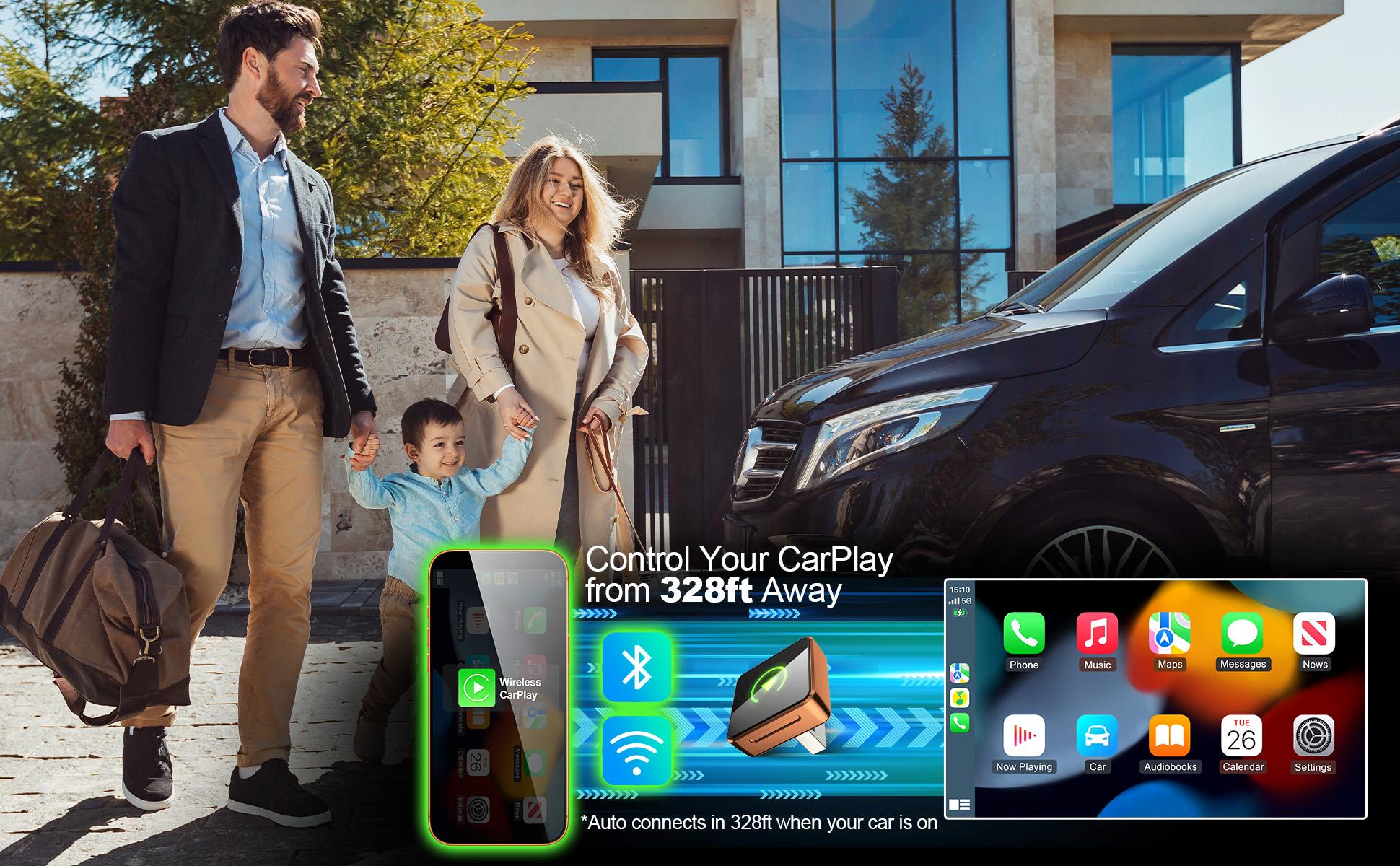 Mini Orange Cube Wireless CarPlay & Android Auto Adapter 2026 Plug & Play Fast Auto-Reconnect for Enhanced Connectivity