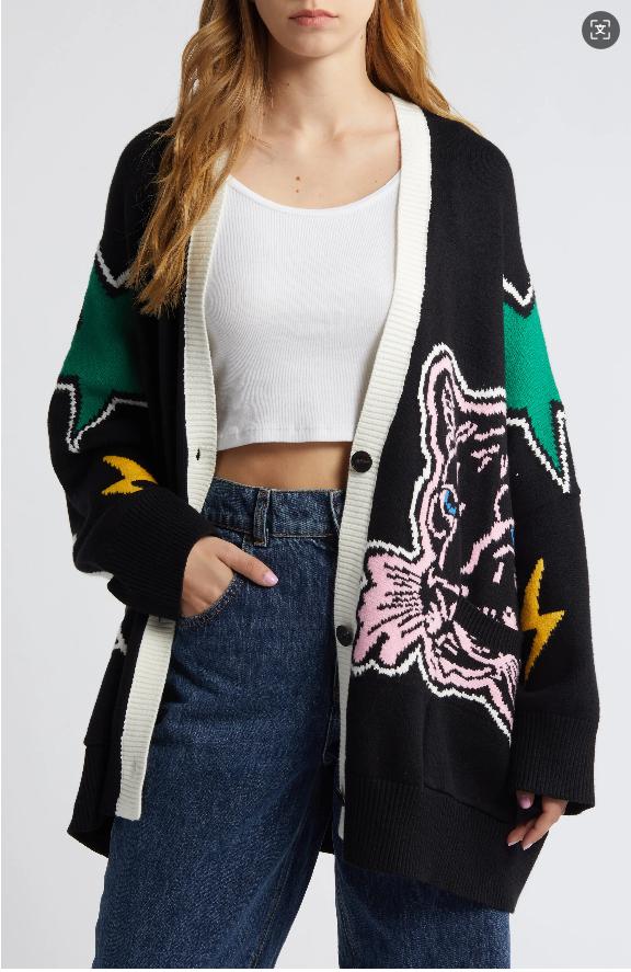 LALA Stylish and relaxed embroidered women's cardigan