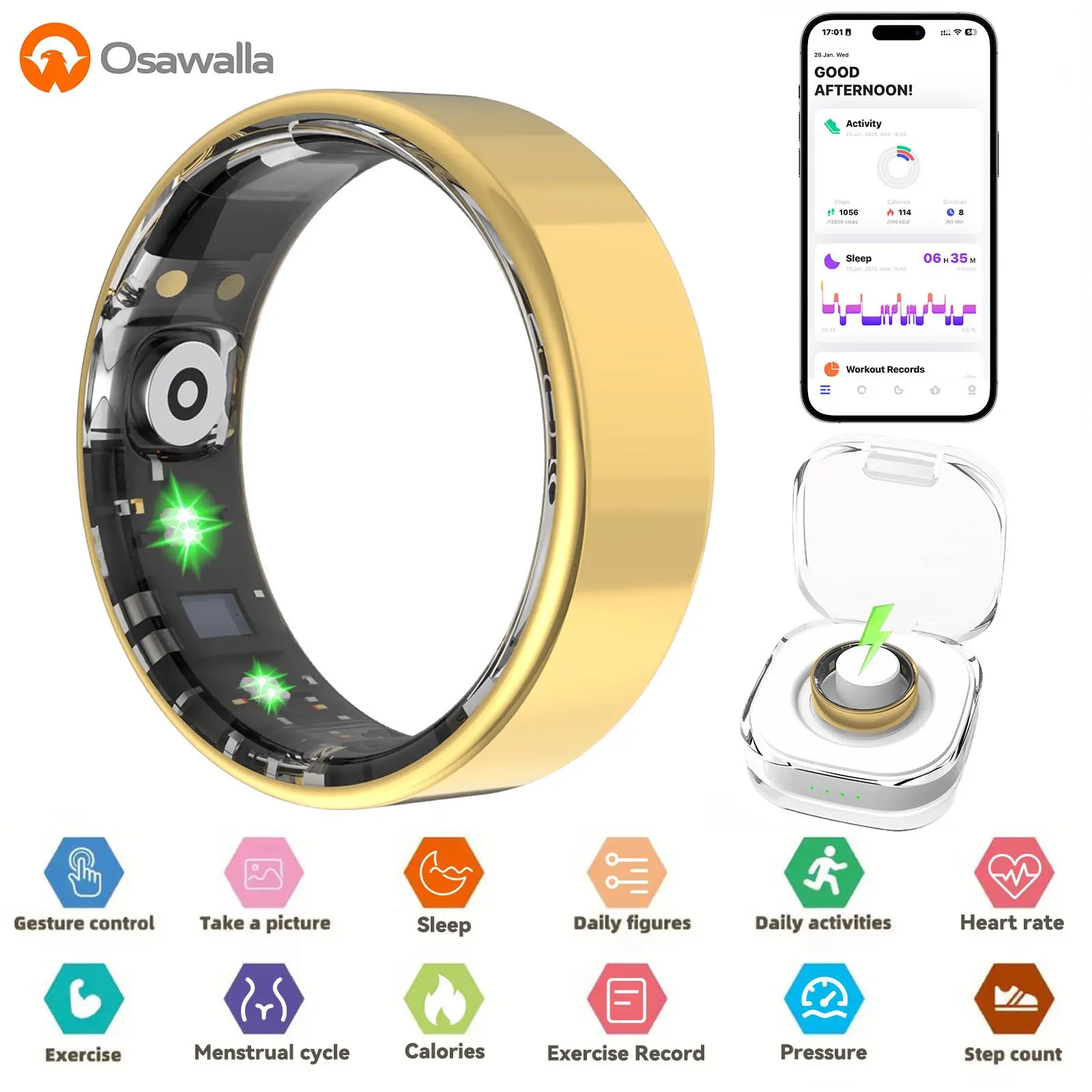 2026 New Smart Ring ,No Subscription Fees Health Tracker for Outdoor Sports, Waterproof Fitness Ring, Gift for Women, Men & Couples tiktokshopbacktoschool