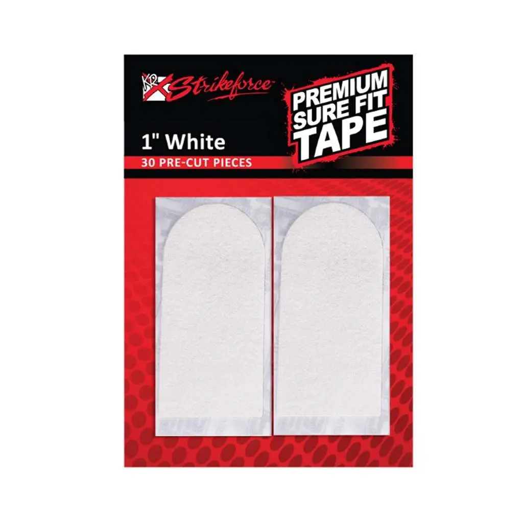 KR Strikeforce Premium Sure Fit Sports Tape, White, 1-Inch Width, Pack of 30, Athletic Tape