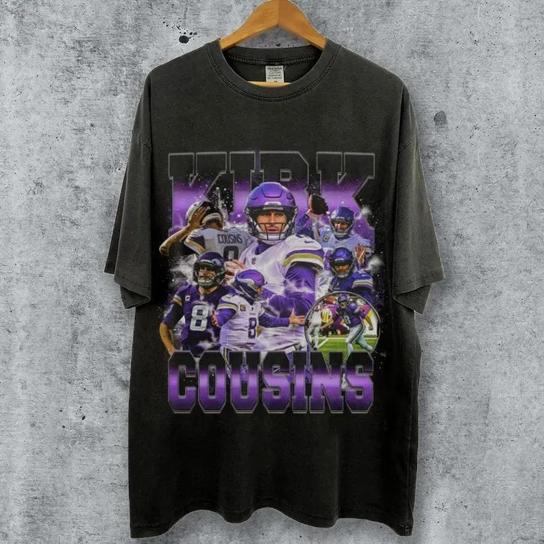 Vintage 90s Graphic Style Kirk Cousins T-Shirt - Oversized Sport Tee, Retro Bootleg Gift Shirt