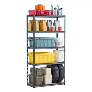 5-Tier Garage Storage Shelving Unit – 16" D x 36" W x 71.4" H – Heavy-Duty Metal Rack for Organizing Tools, Equipment, and Supplies
