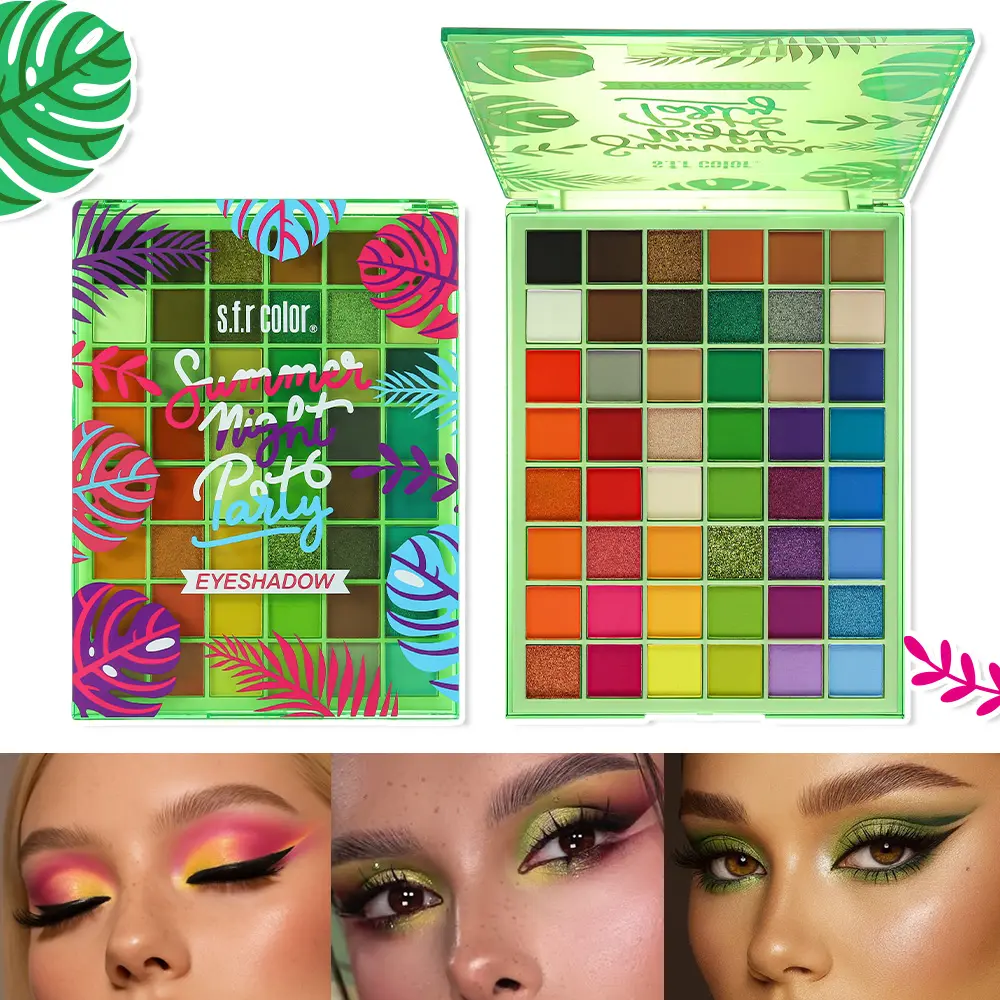 48-Color Highly Pigmented Eyeshadow Palette Set - Matte, Shimmer, Metallic Finishes, Long-Lasting Neon Beauty Product for Versatile Makeup Looks