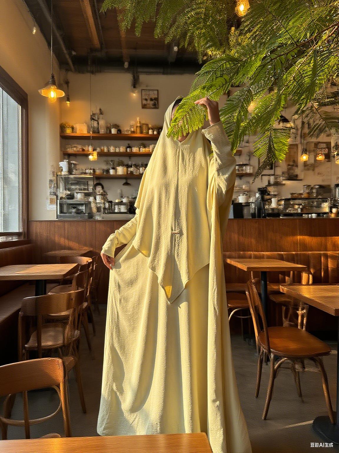 CL05-2 Abaya Hijab, Muslim dress, hijab, solid color, simple and casual, crepe Khimar suit【Fashionweek】