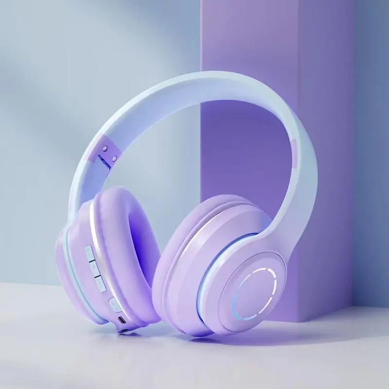 Wireless Head Mounted Headphone, Foldable Noise Cancelling Bluetooth-compatible Headphone with Built-in Microphone, Stereo Sound Headset, Built In Headphones for Electronic Devices, Wireless Audio Headphones