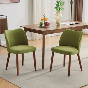 Upholstered Dining Chairs Set of 2, Modern Fabric Dining Room Kitchen Side Chair for Restaurant,Upholstered Fabric Accent Chairs,Green