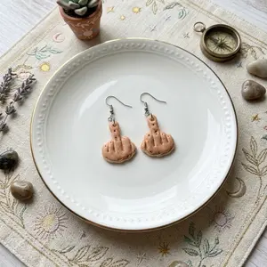 35mm Middle Finger Clay Cutter – Polymer Clay Earring Cutter – Funny Statement Earrings Tool – Jewelry Making Supply