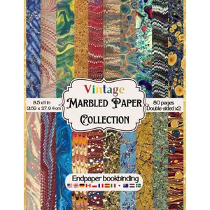 Vintage Marbled Paper Collection: Marbled paper for bookbinding a collection of 40 double sided decorative antique paper sheets for scrapbooking DIY craft projects and more | marble endpaper Paperback – July 24, 2023