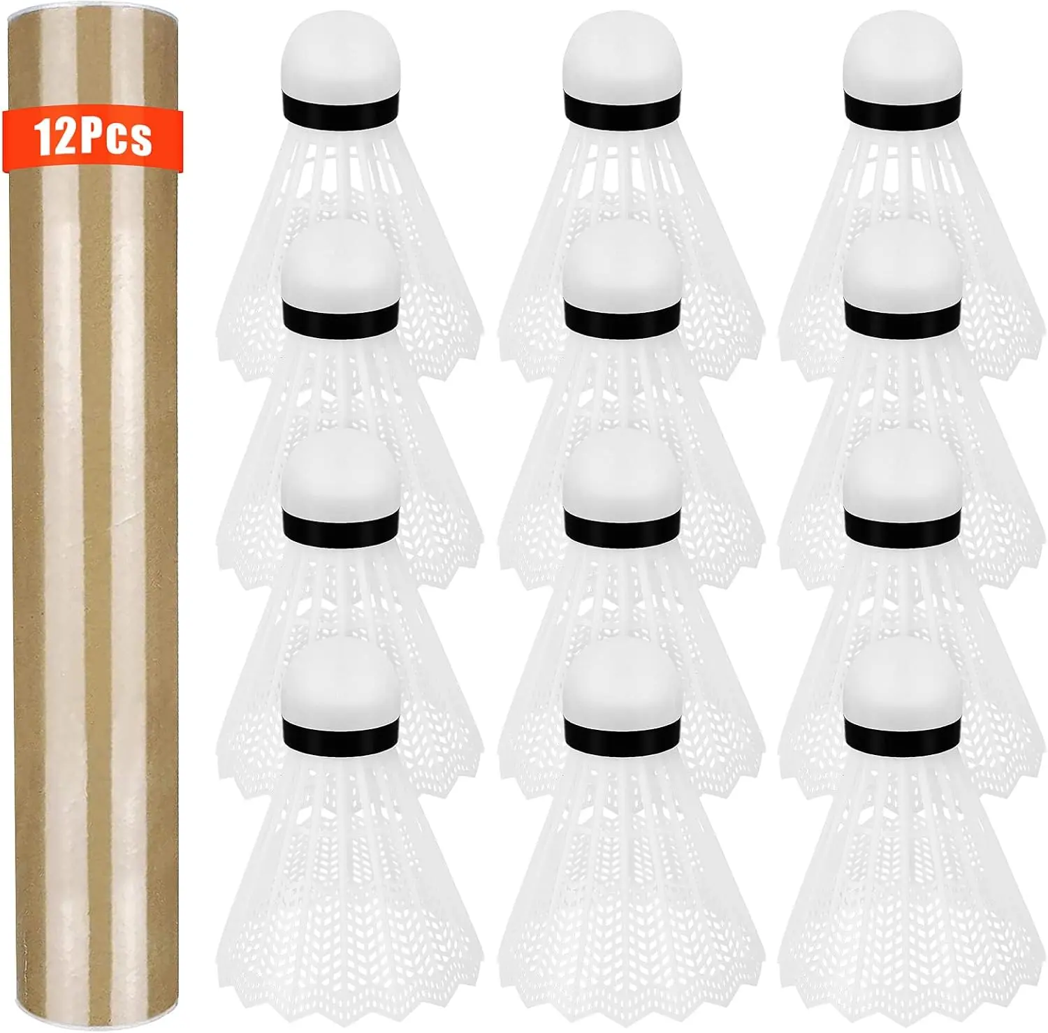 12 Pack Nylon Badminton Shuttlecocks Badminton Birdie Balls with Great Stability and Durability,Shuttlecock Indoor Outdoor Sports Hight Speed Training