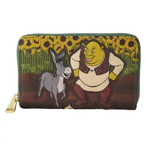 Loungefly Dreamworks Shrek & Donkey Sunflower Field Zip Around Wallet