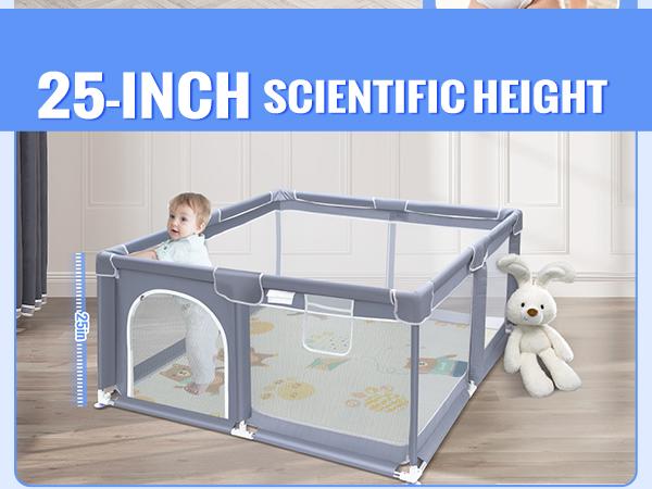 Baby Playpen with Anti-Slip Mat for Indoor&Outdoor Playard Kids Activity Center with Gate, Portable Fence Area for Babies and Toddlers playpen