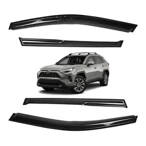 Tape-on -For 2019-2024 Toyota RAV4 4 Door Window Visor-Black # Rain guard# Rainproof#Sun Shade#UV Protection# Easy-Install # Vent Shades# Car Windshield# Car Weather Shields# Wind Deflector