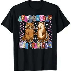Women's funny animal couple with affectionate message Graphic T-Shirt - Short Sleeve Crew Neck Regular Fit Casual Wear | Soft & Breathable Fabric, Durable Print, Everyday Comfort, Machine Washable