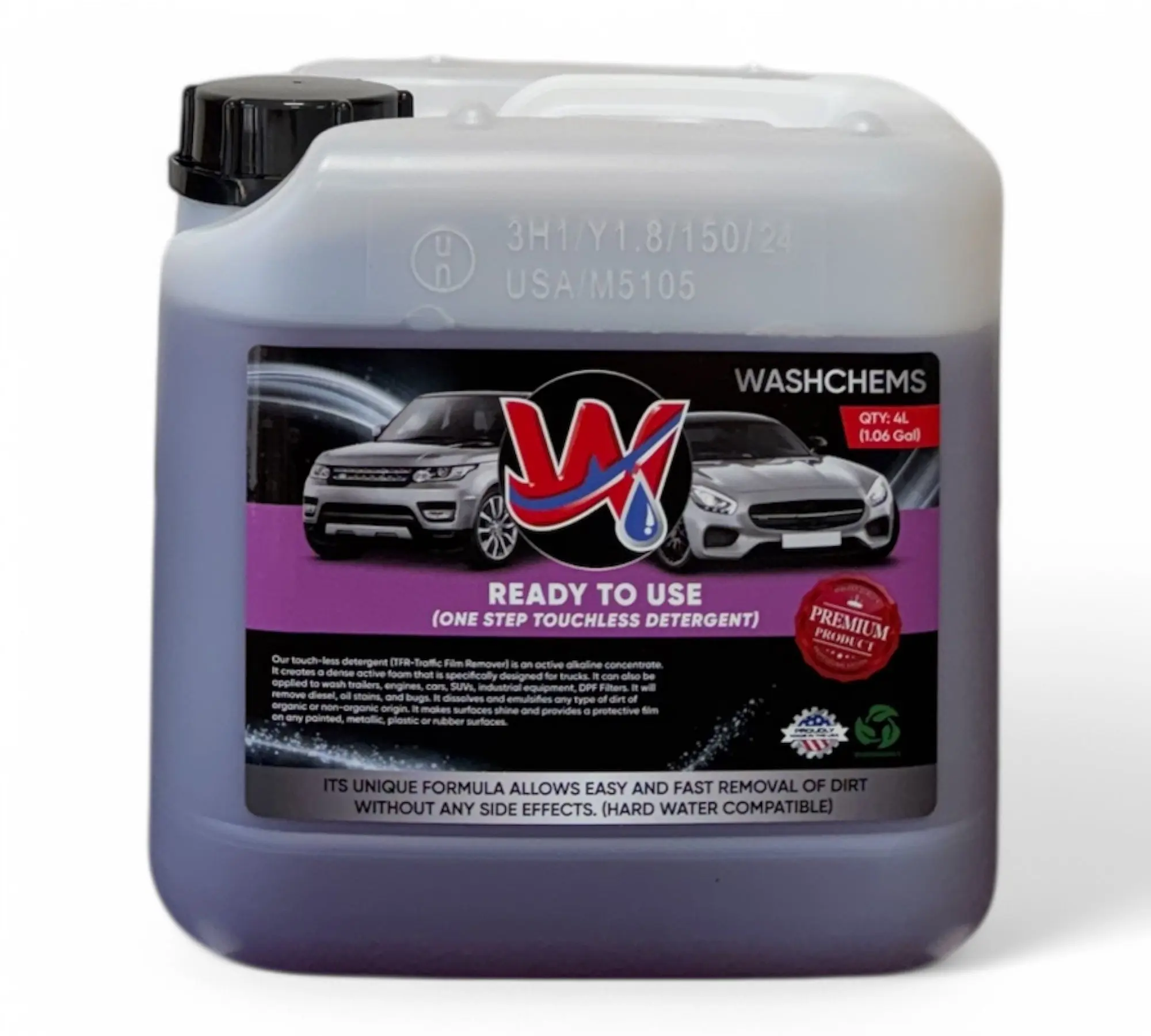 Foam Cannon Ready to Use - Touchless Car Wash Shampoo (1 Gallon, 128 oz) – No Mixing Ratio Required - Commercial Grade Auto Cleaner – Great for Cars, Trucks, Motorcycles, Mopeds, ATVs