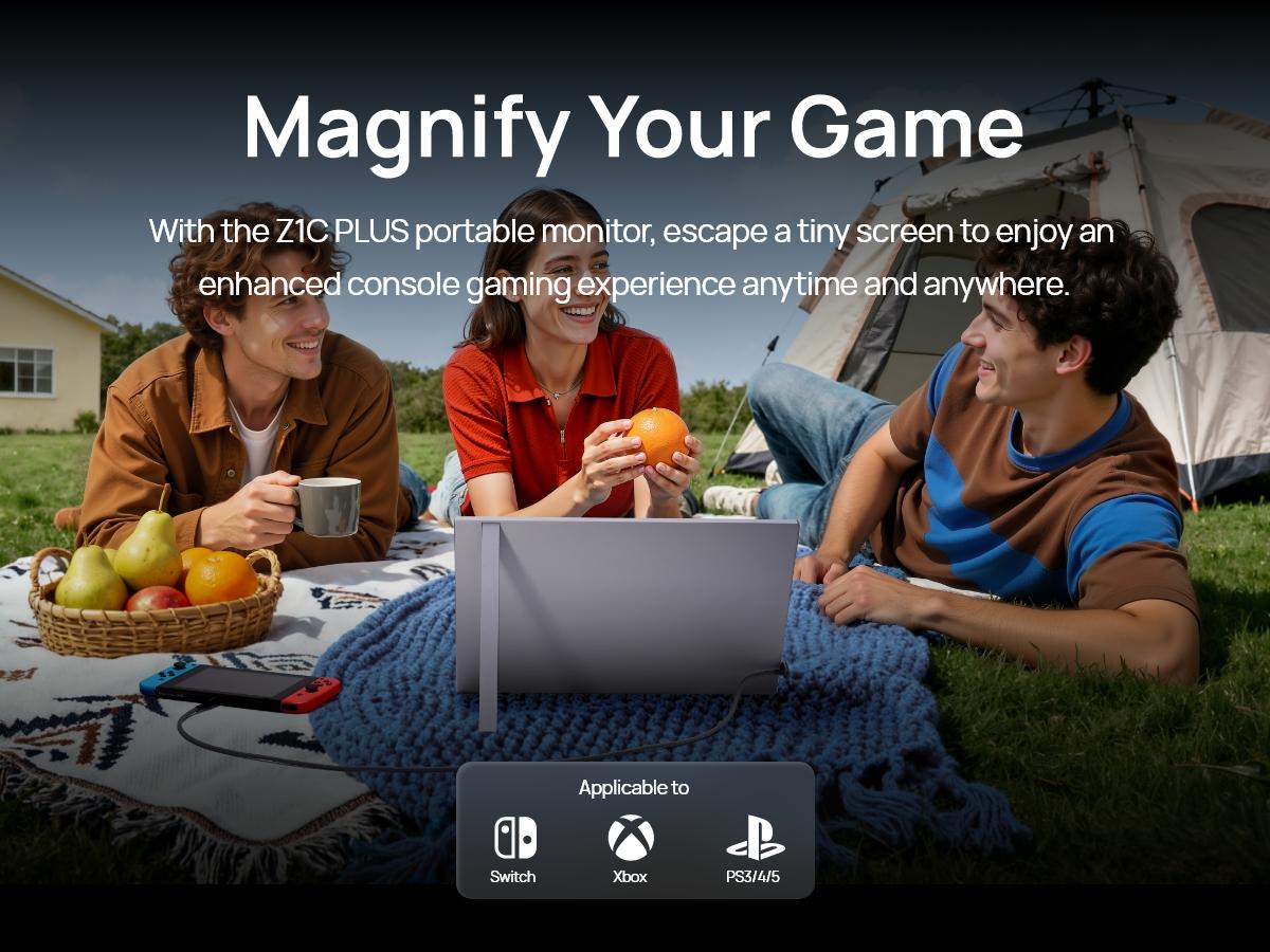 ARZOPA Portable Monitor 16.1"/17.3" FHD 1080P 60Hz/144Hz Laptop Screen Extender for PC Mac Xbox Switch PS5 iPhone IPS Display Computer Display HDR External Screen Game Workfromhome